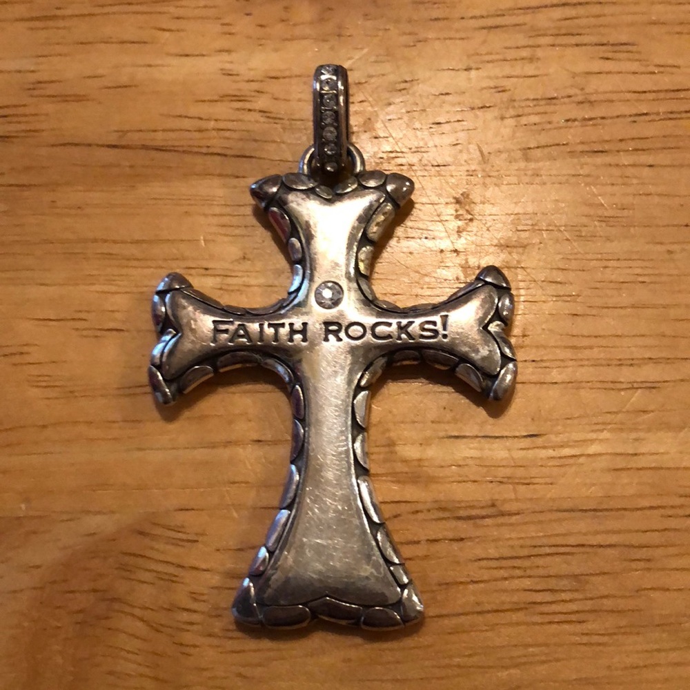 Brighton Silver Faith Rocks Cross